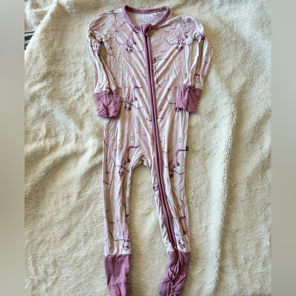 Kids Pink Pajamas with Monkey Print